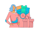 پیش‌نمایش فایل girl-getting-shopping-coupon-and-gift-11713972 از پک تجارت الکترونیک