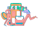 پیش‌نمایش فایل man-holding-gift-while-girl-doing-digital-shopping-11713957 از پک تجارت الکترونیک