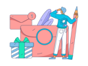 پیش‌نمایش فایل man-looking-for-shopping-mail-and-reward-11713984 از پک تجارت الکترونیک