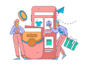 پیش‌نمایش فایل woman-and-man-doing-shopping-payment-using-mobile-11713954 از پک تجارت الکترونیک