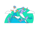 پیش‌نمایش فایل girls-running-in-park-11801297 از پک دویدن