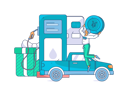 پیش‌نمایش فایل man-holding-yen-coin-at-fuel-station-11801339 از پک سوخت گیری ماشین