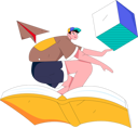 پیش‌نمایش فایل boy-flying-on-book-11845462 از پک دانش