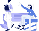 پیش‌نمایش فایل man-holding-financial-report-while-girl-sitting-on-gift-11846659 از پک تجارت الکترونیک