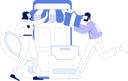 پیش‌نمایش فایل man-holding-gift-while-girl-doing-digital-shopping-11846638 از پک تجارت الکترونیک
