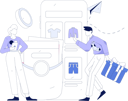 پیش‌نمایش فایل woman-and-man-doing-shopping-payment-using-mobile-11846635 از پک تجارت الکترونیک