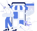 پیش‌نمایش فایل boy-and-girl-shopping-online-11846531 از پک تجارت الکترونیک