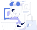 پیش‌نمایش فایل boy-doing-shopping-online-by-laptop-11846526 از پک تجارت الکترونیک