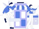 پیش‌نمایش فایل couple-doing-online-shopping-11846528 از پک تجارت الکترونیک