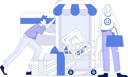 پیش‌نمایش فایل couple-shopping-online-11846550 از پک تجارت الکترونیک