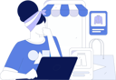 پیش‌نمایش فایل girl-doing-shopping-online-by-laptop-11846525 از پک تجارت الکترونیک