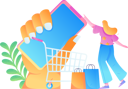 پیش‌نمایش فایل girl-shopping-via-mobile-app-11895141 از پک تجارت الکترونیک