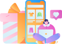 پیش‌نمایش فایل girl-doing-mobile-shopping-11895921 از پک خرید