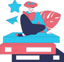 پیش‌نمایش فایل woman-loves-reading-book-11898267 از پک کتاب خوانی