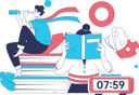 پیش‌نمایش فایل woman-prepares-for-exam-at-early-morning-11898239 از پک کتاب خوانی