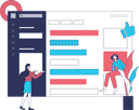 پیش‌نمایش فایل two-guys-showing-business-presentation-and-feedback-survey-11897508 از پک کسب و کار