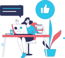 پیش‌نمایش فایل girl-waving-hand-while-working-at-office-11897653 از پک کسب و کار