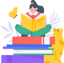 پیش‌نمایش فایل happy-student-reading-book-11897186 از پک خواندن