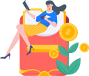 پیش‌نمایش فایل woman-sitting-on-red-envelope-11896572 از پک دعوت