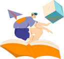 پیش‌نمایش فایل boy-flying-on-book-11905007 از پک دانش