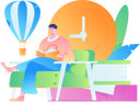 پیش‌نمایش فایل man-reading-book-in-reading-time-11895676 از پک خواندن