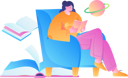 پیش‌نمایش فایل young-girl-reading-space-book-on-sofa-11895663 از پک خواندن