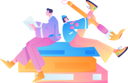 پیش‌نمایش فایل man-reading-book-while-girl-holding-paint-brush-11895324 از پک دانش