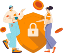 پیش‌نمایش فایل man-and-woman-doing-secure-payment-11905254 از پک امور مالی