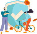 پیش‌نمایش فایل man-doing-secure-payment-while-girl-riding-cycle-11905243 از پک امور مالی