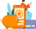 پیش‌نمایش فایل man-saving-money-in-piggy-bank-11905266 از پک امور مالی