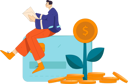 پیش‌نمایش فایل man-sitting-on-debit-card-while-getting-money-growth-11905252 از پک امور مالی