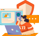 پیش‌نمایش فایل girl-working-on-data-security-11903179 از پک امنیت سایبری