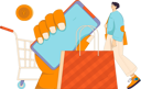 پیش‌نمایش فایل boy-doing-mobile-shopping-11903252 از پک تجارت الکترونیک