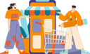 پیش‌نمایش فایل couple-doing-mobile-shopping-11903246 از پک تجارت الکترونیک