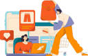 پیش‌نمایش فایل girl-doing-clothe-shopping-from-shopping-app-11903272 از پک تجارت الکترونیک