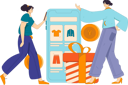 پیش‌نمایش فایل girl-doing-shopping-using-shopping-app-11903269 از پک تجارت الکترونیک