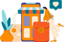 پیش‌نمایش فایل girl-looking-at-shopping-application-11903249 از پک تجارت الکترونیک
