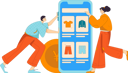 پیش‌نمایش فایل man-and-girl-doing-mobile-shopping-11903262 از پک تجارت الکترونیک