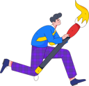 پیش‌نمایش فایل businessman-running-with-paint-brush-11898292 از پک شخصیت مرد