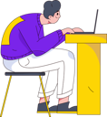 پیش‌نمایش فایل employee-preparing-his-online-presentation-11898894 از پک شخصیت مرد