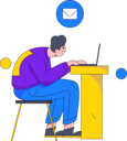 پیش‌نمایش فایل employee-sends-business-emails-to-clients-11898898 از پک شخصیت مرد