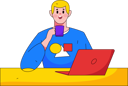 پیش‌نمایش فایل employee-working-on-laptop-11898905 از پک شخصیت مرد