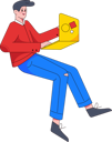 پیش‌نمایش فایل businessman-works-remotely-from-laptop-11898846 از پک شخصیت مرد