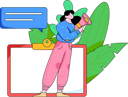 پیش‌نمایش فایل girl-doing-website-announcement-12080644 از پک اعلان