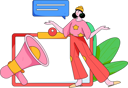 پیش‌نمایش فایل girl-showing-marketing-notification-12080635 از پک اعلان