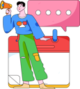 پیش‌نمایش فایل man-doing-marketing-with-schedule-12080640 از پک اعلان