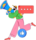 پیش‌نمایش فایل man-running-with-megaphone-12080637 از پک اعلان