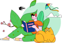 پیش‌نمایش فایل boy-reading-book-in-park-12080961 از پک بهار