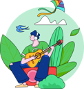 پیش‌نمایش فایل man-playing-guitar-in-park-12080963 از پک بهار