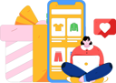 پیش‌نمایش فایل girl-doing-mobile-shopping-12091680 از پک خرید